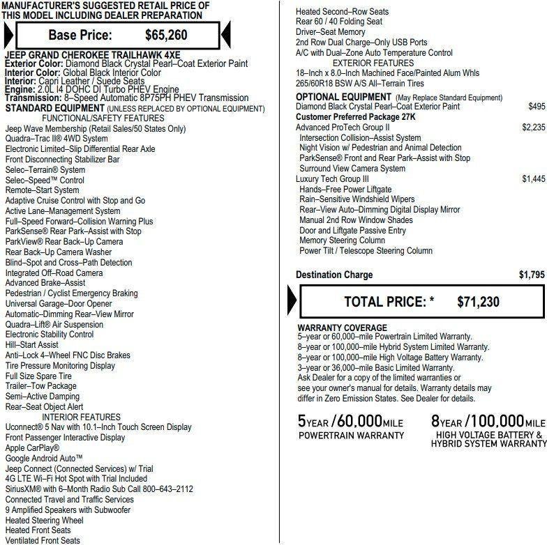 2022 Jeep Grand Cherokee 4xe Trailhawk 4x4
