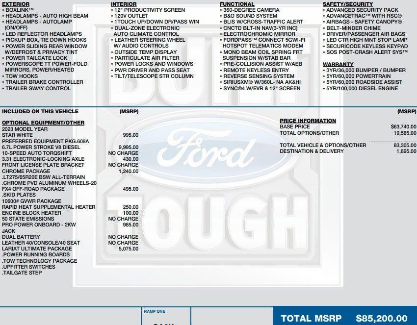 2023 Ford Super Duty F-250 SRW LARIAT 4WD Crew Cab 6.75' Box