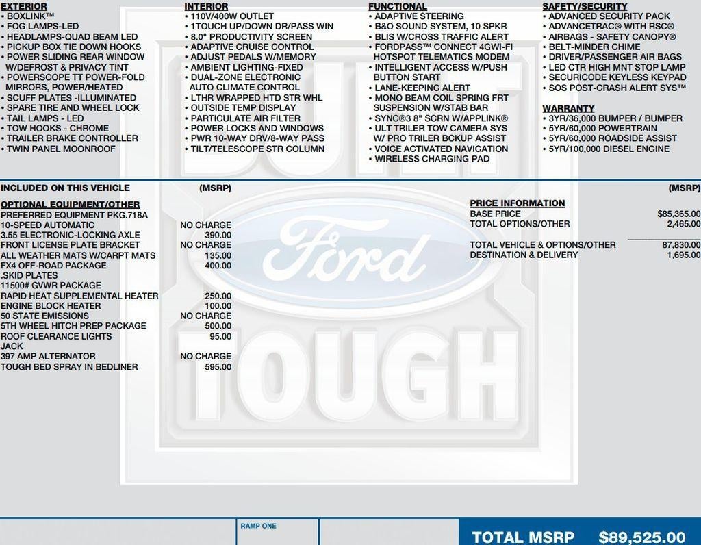 2021 Ford Super Duty F-350 SRW Limited 4WD Crew Cab 6.75' Box