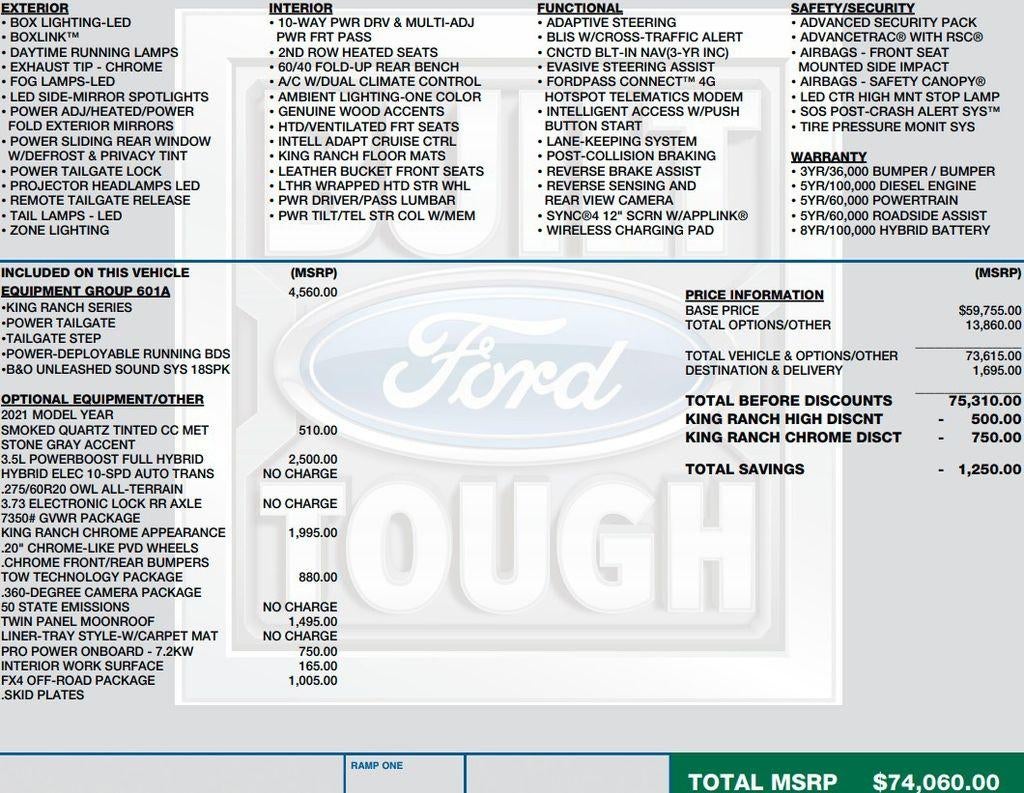 2021 Ford F-150 King Ranch 4WD SuperCrew 5.5' Box