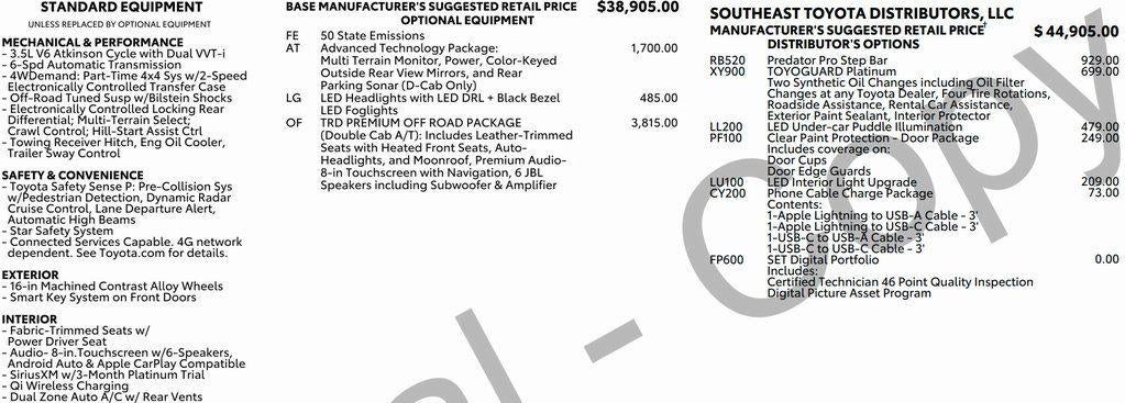 2023 Toyota Tacoma 4WD 4WD SR Double Cab 5' Bed V6 AT (GS)