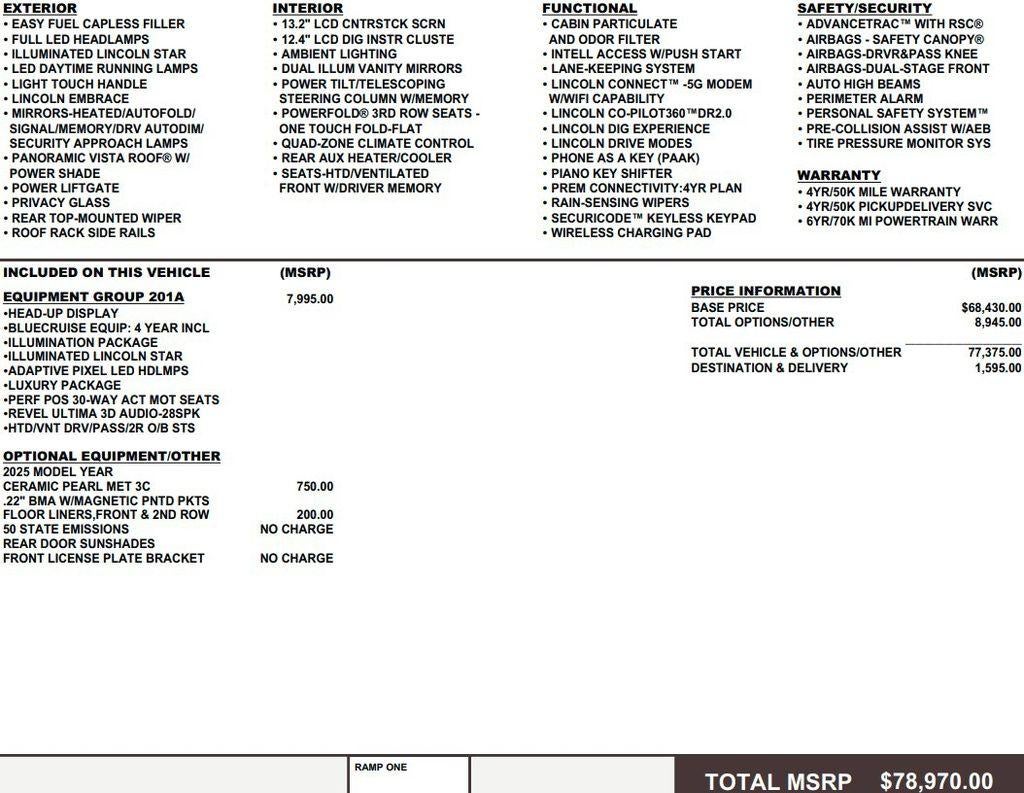 2025 Lincoln Aviator Reserve AWD