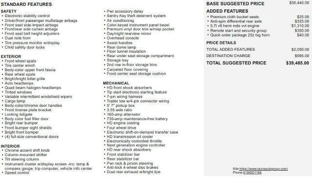 2012 RAM 1500 4WD Crew Cab 5.7 Ft Box Big Horn