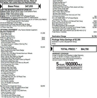 2022 RAM 1500 Big Horn Crew Cab 4x4 5'7' Box