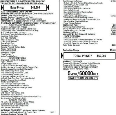 2021 RAM 1500 Laramie Crew Cab 4x4 5'7' Box