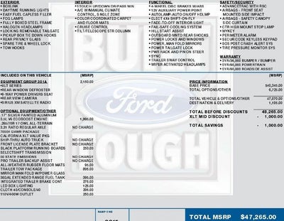 2016 Ford F-150 4WD SuperCrew 5-1/2 Ft Box XLT