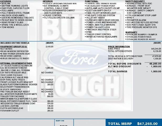 2016 Ford F-150 4WD SuperCrew 5-1/2 Ft Box XLT