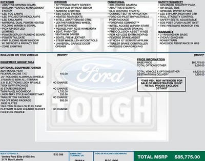 2021 Ford F-150 Platinum 4WD SuperCrew 5.5' Box