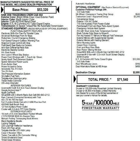 2025 RAM 3500 Tradesman Crew Cab 4x4 8' Box