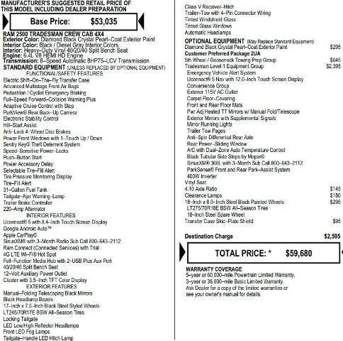 2026 RAM 2500 Tradesman 4x4 Crew Cab 6'4" Box