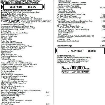 2022 RAM 2500 Tradesman 4x4 Crew Cab 6'4" Box