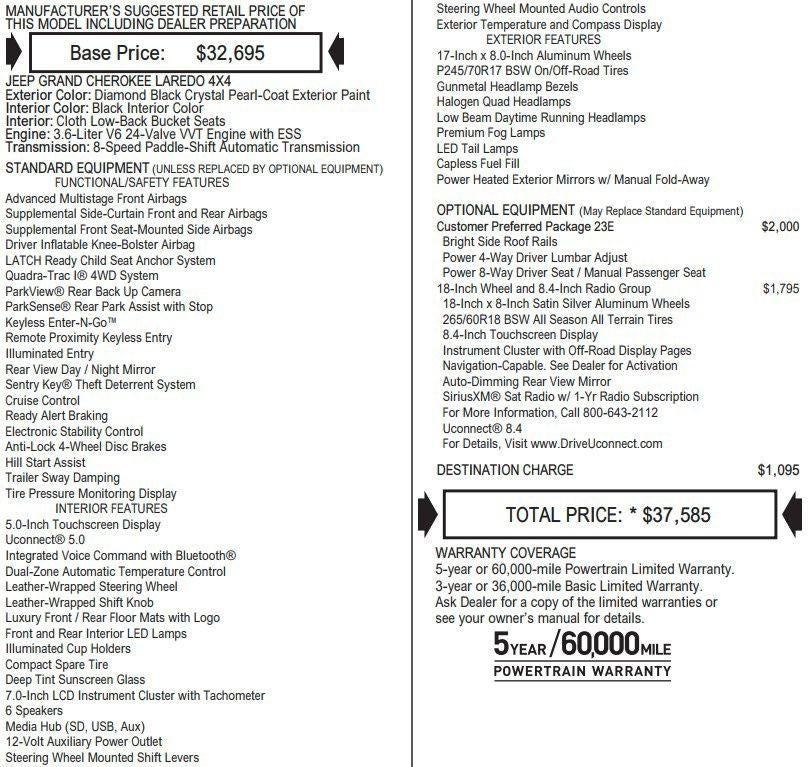 2017 Jeep Grand Cherokee Laredo 4x4