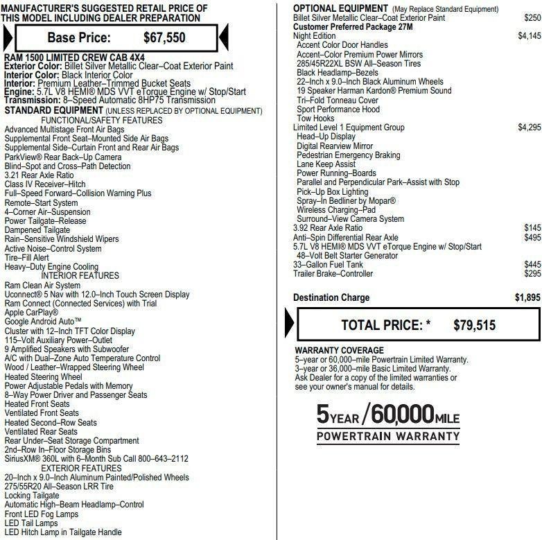 2023 RAM 1500 Limited Crew Cab 4x4 5'7" Box