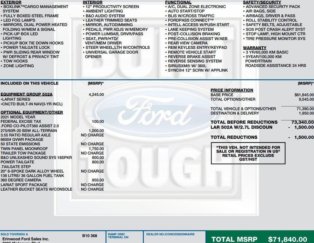 2021 Ford F-150 LARIAT