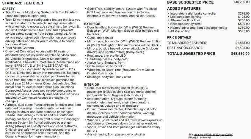 2018 Chevrolet Silverado 1500 LT