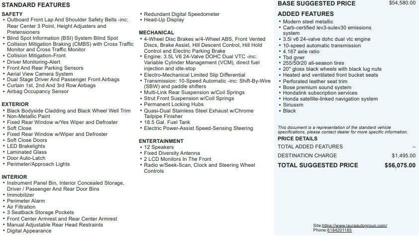 2025 Honda Pilot Black Edition