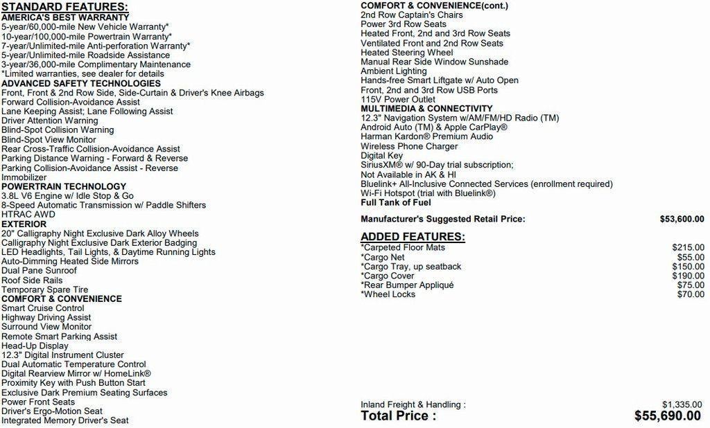 2024 Hyundai Palisade Calligraphy Night Edition