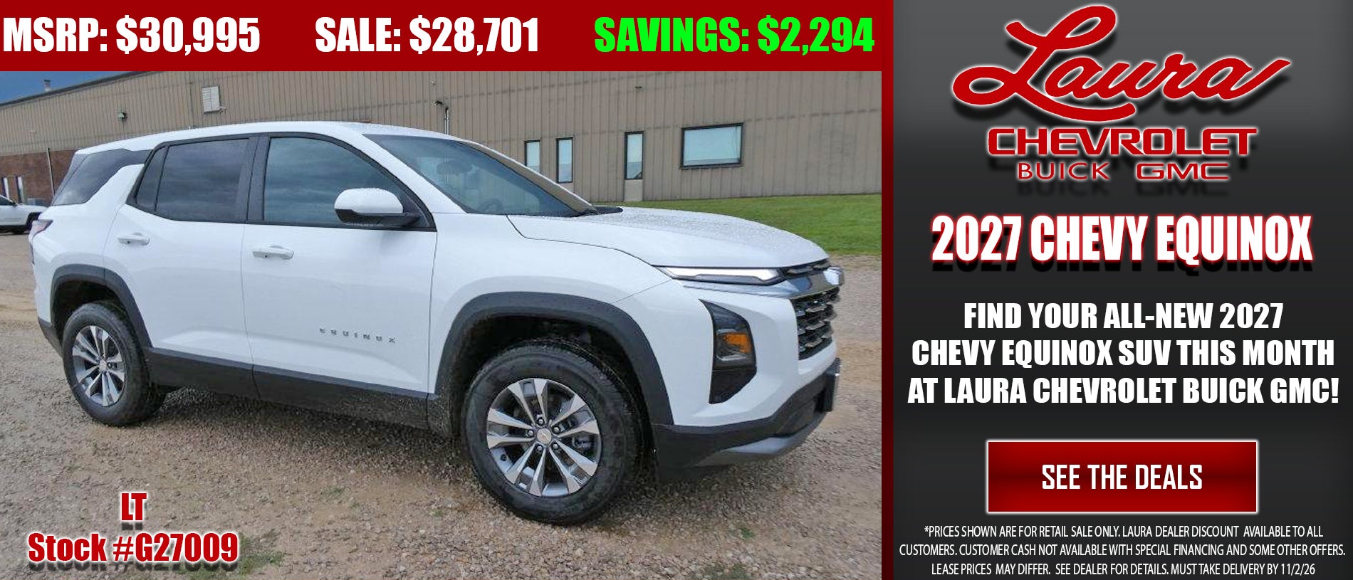 Save big on the Chevrolet Equinox SUV
