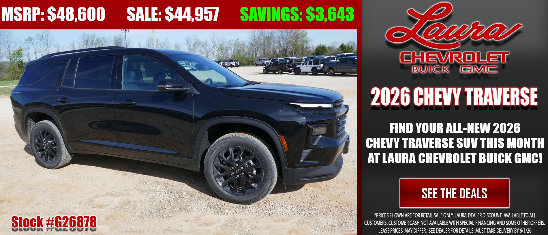 Browse new Chevrolet Traverse SUVs at Laura