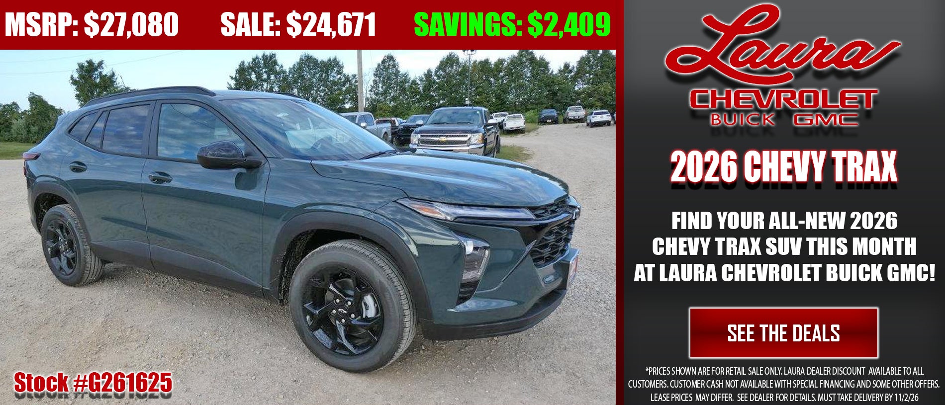 Find new Chevrolet Trax vehicles today at Laura
