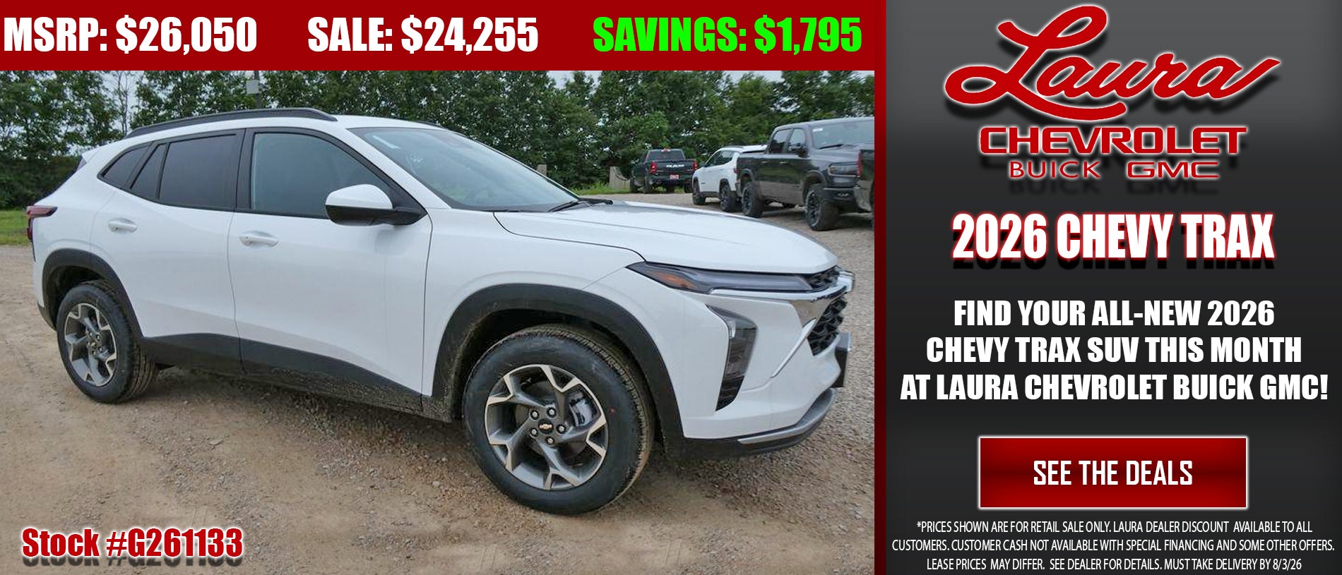 Find new Chevrolet Trax vehicles today at Laura
