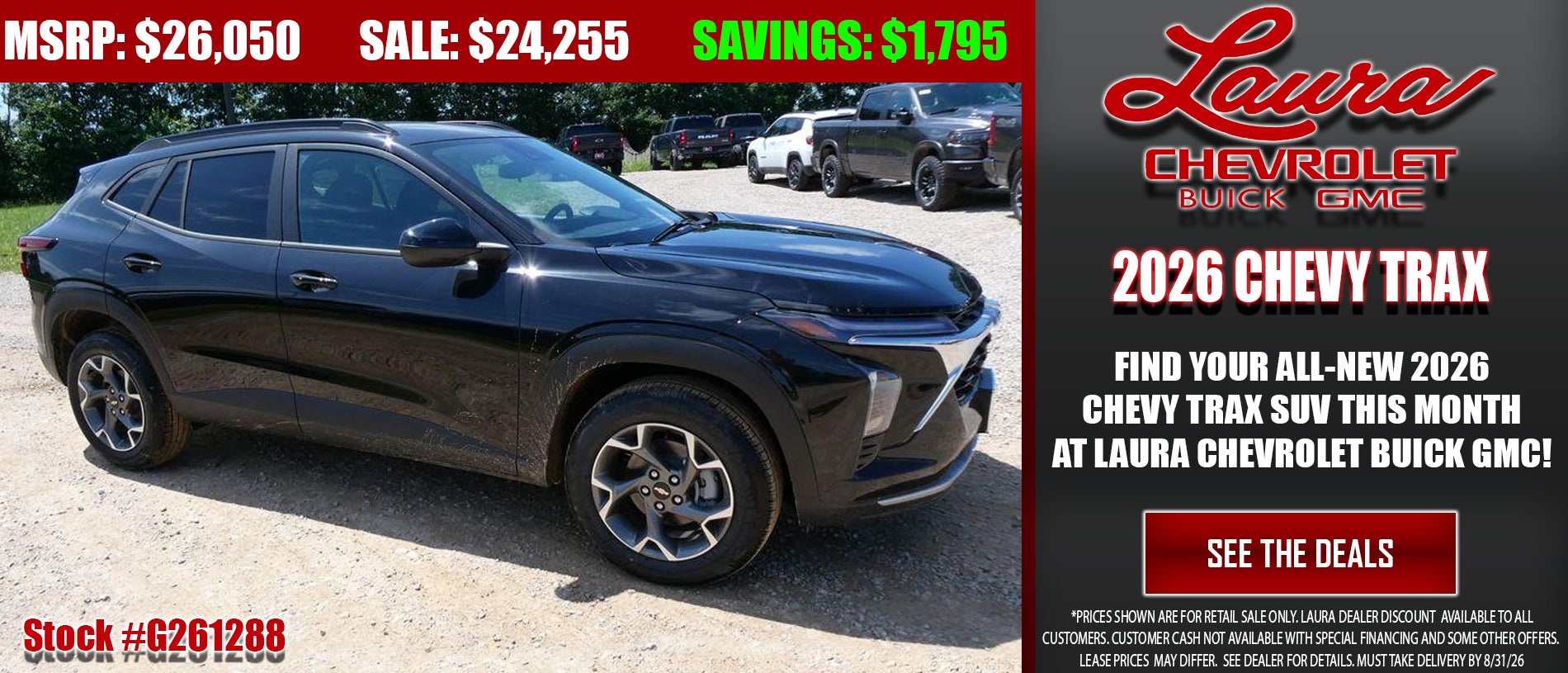 Find new Chevrolet Trax vehicles today at Laura